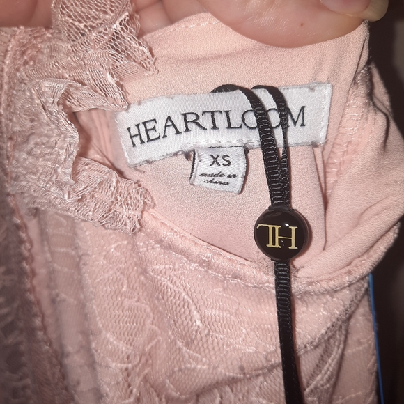 HEARTLOOM Anthropologie Lace Tiered Dress Dusty Rose Pink XS 0 2 NWOT - Picture 5 of 12